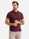 Ombre Clothing Pánská bavlněná polokošile BASIC - bílá/bordó/tmavě modrá V4 OM-POBS-0133 Ombre Clothing