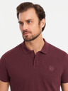 Ombre Clothing Pánská bavlněná polokošile BASIC - bílá/bordó/tmavě modrá V4 OM-POBS-0133 Ombre Clothing
