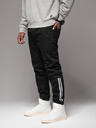 Ombre Clothing Pánské džínové tepláky s lemováním - černé V2 OM-PADJ-0156 Ombre Clothing
