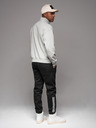 Ombre Clothing Pánské džínové tepláky s lemováním - černé V2 OM-PADJ-0156 Ombre Clothing