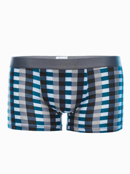 Edoti Šedo-modré pánské kostkované boxerky Edoti