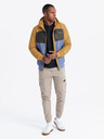 Ombre Clothing Pánská lehká barevná sportovní bunda s fleecem modrá Ombre Clothing