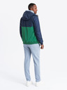 Ombre Clothing Pánská lehká barevná sportovní bunda s fleecem zelená Ombre Clothing