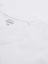 Ombre Clothing Pánské tričko SLIM FIT s dlouhým rukávem do V s elastanem a potiskem bílá Ombre Clothing