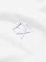 Ombre Clothing Pánské tričko SLIM FIT s výstřihem do V, elastanem a potiskem bílá Ombre Clothing