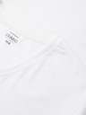 Ombre Clothing Pánské tričko SLIM FIT s výstřihem do V, elastanem a potiskem bílá Ombre Clothing