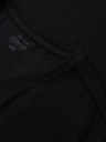 Ombre Clothing Pánské tričko SLIM FIT s výstřihem do V, elastanem a potiskem černá Ombre Clothing