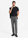 Ombre Clothing Pánské tričko SLIM FIT s elastanem a potiskem černá Ombre Clothing