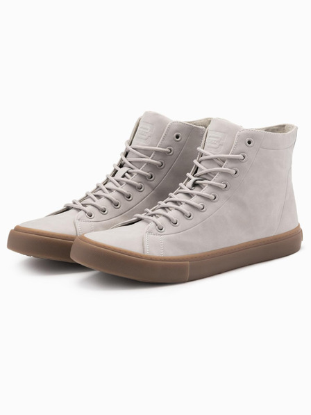 Ombre Clothing Pánské vysoké tenisky s gumovou špičkou šedá Ombre Clothing
