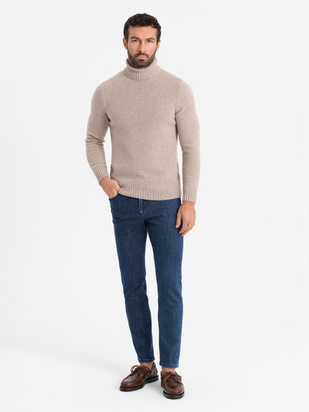Ombre Clothing Pánské klasické seprané džíny REGULAR FIT modrá Ombre Clothing