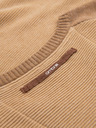 Ombre Clothing Pánský pletený svetr RELAXED FIT se vzorem béžová Ombre Clothing