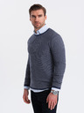 Ombre Clothing Pánský pletený svetr RELAXED FIT se vzorem modrá Ombre Clothing