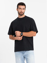 Ombre Clothing Pánské tričko LOOSE FIT s kapsou černé Ombre Clothing