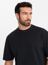 Ombre Clothing Pánské tričko LOOSE FIT s kapsou černé Ombre Clothing
