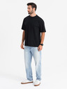 Ombre Clothing Pánské tričko LOOSE FIT s kapsou černé Ombre Clothing
