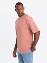 Ombre Clothing Pánské tričko LOOSE FIT s kapsou oranžové Ombre Clothing