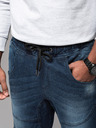 Ombre Clothing Pánské kalhoty JOGGERY s cargo kapsami na zip modrá Ombre Clothing