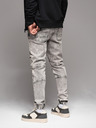Ombre Clothing Pánské kalhoty JOGGERY s cargo kapsami na zip šedá Ombre Clothing