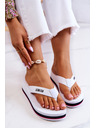 BIG STAR SHOES Women's flip-flops on the wedge Big Star bílá