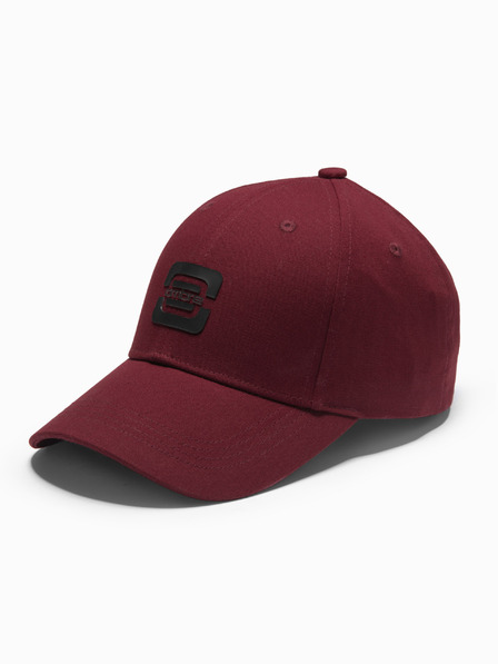 Ombre Clothing Pánská baseballová čepice s logem vínová Ombre Clothing