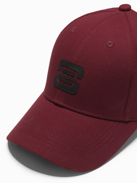 Ombre Clothing Pánská baseballová čepice s logem vínová Ombre Clothing
