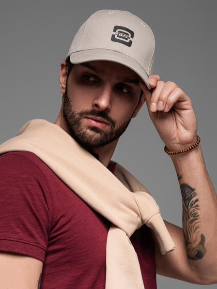 Ombre Clothing Pánská baseballová čepice s logem šedá Ombre Clothing