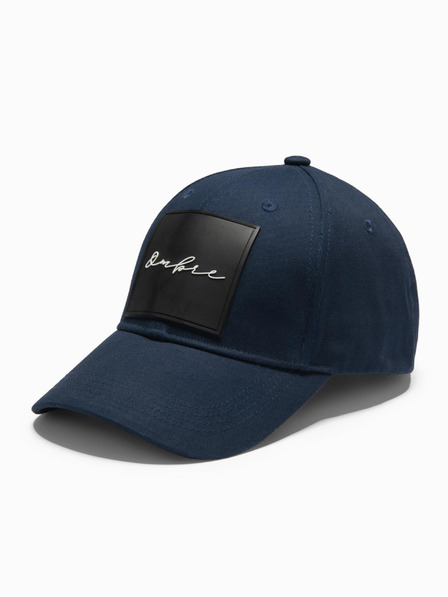 Ombre Clothing Pánská baseballová čepice s velkou nášivkou tmavě modrá Ombre Clothing