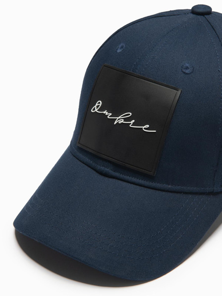 Ombre Clothing Pánská baseballová čepice s velkou nášivkou tmavě modrá Ombre Clothing
