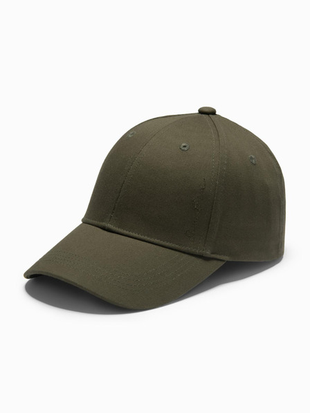 Ombre Clothing Pánská kšiltovka s kšiltem a ozdobnou výšivkou khaki Ombre Clothing