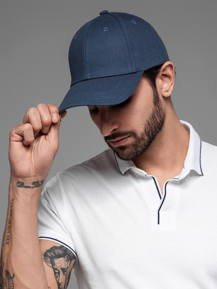 Ombre Clothing Pánská baseballová čepice s ozdobnou výšivkou tmavě modrá Ombre Clothing