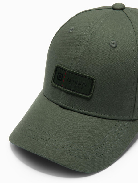 Ombre Clothing Pánská kšiltovka s kšiltem a nášivkou khaki Ombre Clothing