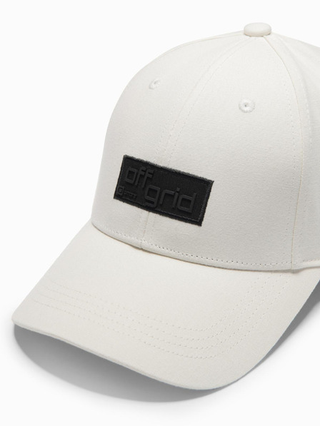 Ombre Clothing Pánská kšiltovka s kšiltem a obdélníkovou nášivkou krémová Ombre Clothing