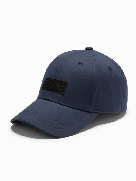 Ombre Clothing Pánská baseballová čepice s obdélníkovou nášivkou tmavě modrá Ombre Clothing