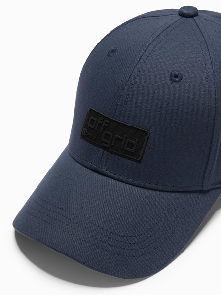 Ombre Clothing Pánská baseballová čepice s obdélníkovou nášivkou tmavě modrá Ombre Clothing