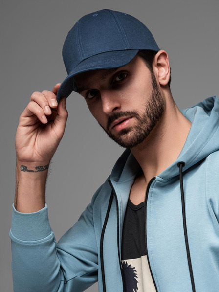 Ombre Clothing Pánská jednobarevná kšiltovka modrá Ombre Clothing