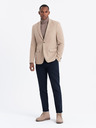 Ombre Clothing Elegantní pánské sako z vlněné směsi béžové Ombre Clothing