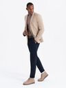 Ombre Clothing Elegantní pánské sako z vlněné směsi béžové Ombre Clothing