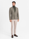 Ombre Clothing Elegantní pánské sako z vlněné směsi khaki Ombre Clothing