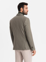 Ombre Clothing Elegantní pánské sako z vlněné směsi khaki Ombre Clothing