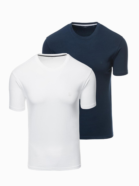 Ombre Clothing Sada tří kusů pánských bavlněncýh triček BASIC s kulatým výstřihem Ombre Clothing