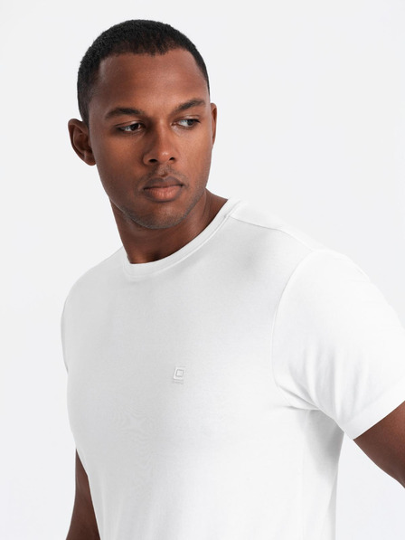 Ombre Clothing Sada tří kusů pánských bavlněncýh triček BASIC s kulatým výstřihem Ombre Clothing