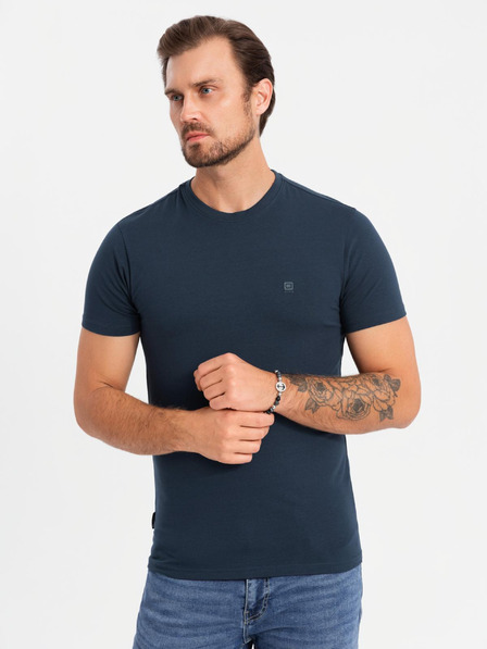 Ombre Clothing Sada tří kusů pánských bavlněncýh triček BASIC s kulatým výstřihem Ombre Clothing