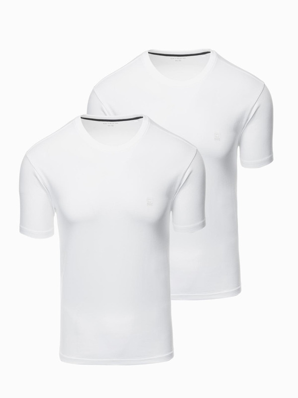 Ombre Clothing Sada tří kusů pánských bavlněncýh triček BASIC s kulatým výstřihem Ombre Clothing