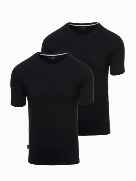 Ombre Clothing Sada tří kusů pánských bavlněncýh triček BASIC s kulatým výstřihem Ombre Clothing