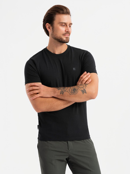 Ombre Clothing Sada tří kusů pánských bavlněncýh triček BASIC s kulatým výstřihem Ombre Clothing