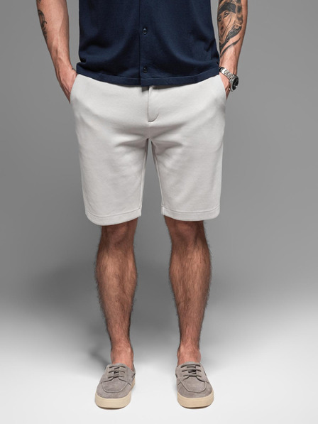 Ombre Clothing Pánské bavlněné teplákové šortky BASIC šedé Ombre Clothing