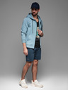 Ombre Clothing Pánské bavlněné teplákové šortky BASIC modré Ombre Clothing
