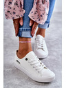 BIG STAR SHOES Dámské nízké kožené tenisky Big Star Bílé