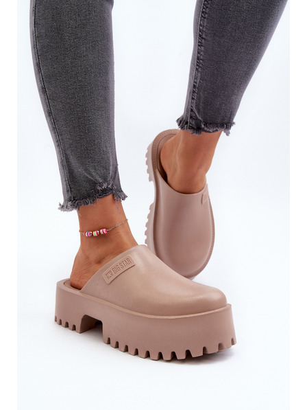 BIG STAR SHOES Dámské pantofle na masivní podrážce Big Star Béžová