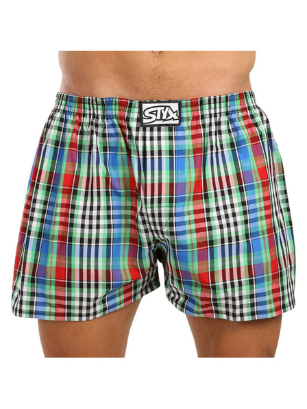 Styx Sada tří - pánské trenky Styx klasická guma nadrozměr vícebarevné